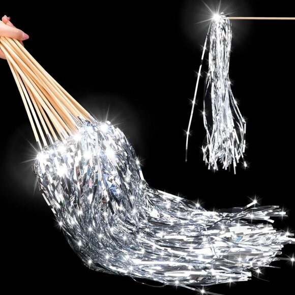 30 Pcs Lighted Wedding Wands LED Tinsel Wedding Wands Light up Wedding Streamers - Picture 1 of 8